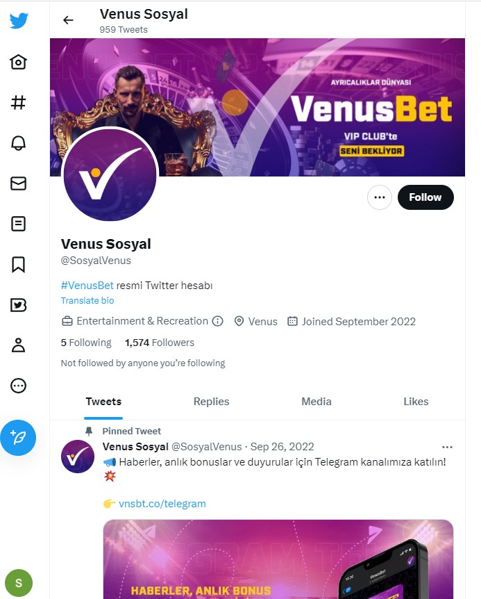 Venusbet Twitter