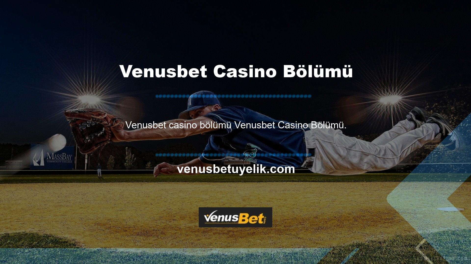 Sitenin casino bölümü de çeşitlidir